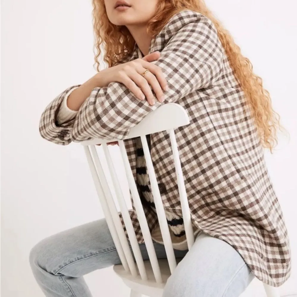 NWT Madewell Larsen Blazer‎ in Undyed Check Size MEDIUM - Image 3