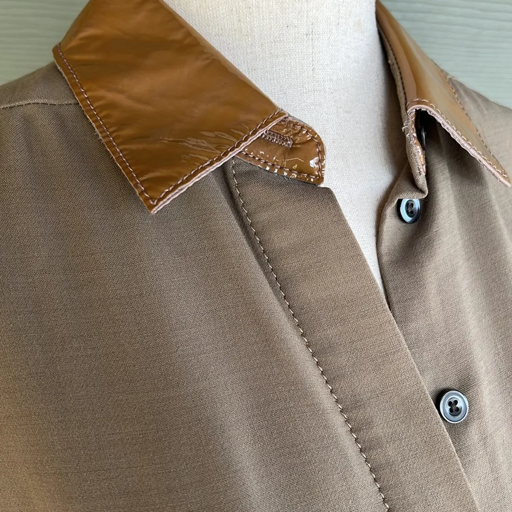 3.1 Phillip Lim Hi-Lo Wool Blend Sleeveless Dress with Leather Collar - Image 12