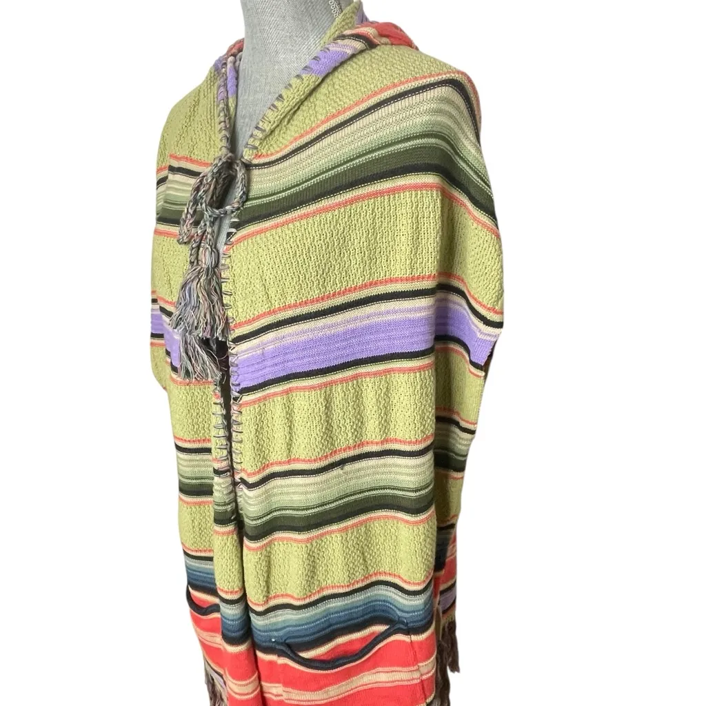 Anthropologie Moth Calexico Hooded Striped Poncho Sz XS - Image 6