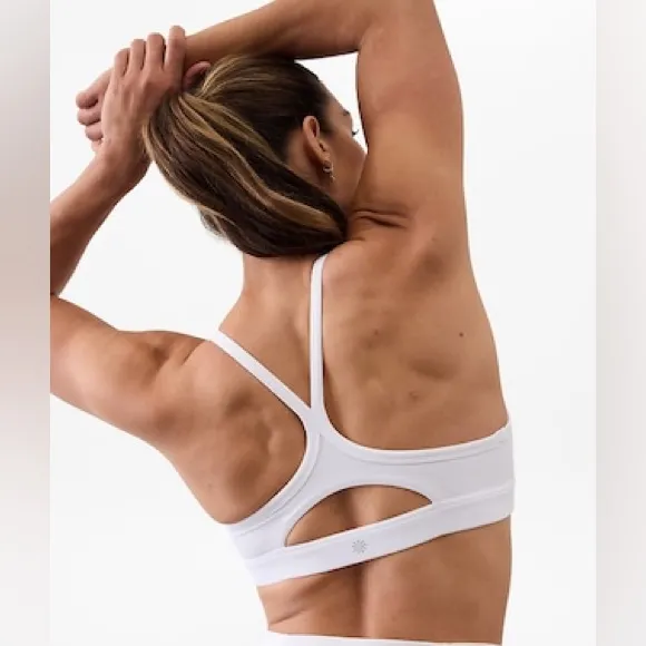 Athleta White Vital Racerback Padded Sports Bra XS - Image 5