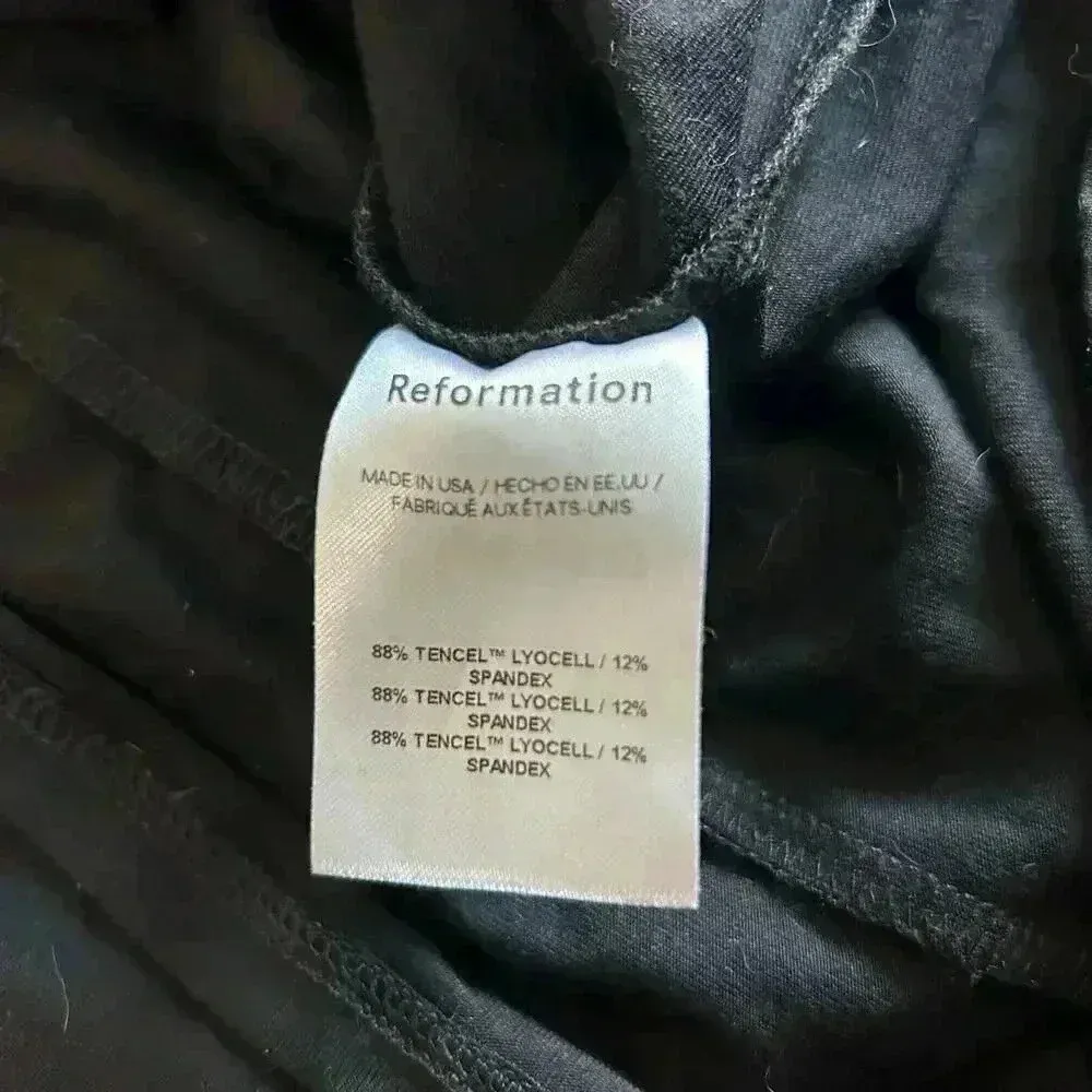 Reformation Amalia Knit Mini Dress Black Open Back Halter Neck Size L - Image 6