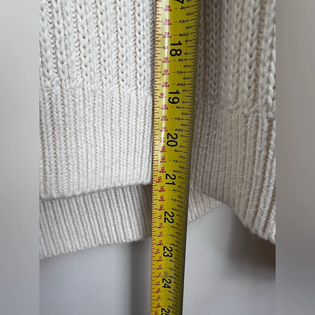 Entireworld Organic Cotton CrewNeck cream ribbed Sweater oversized S - Image 5