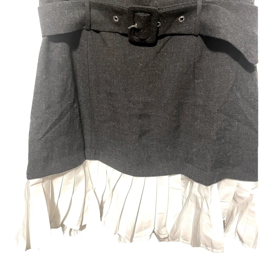 Mustard Seed Tailored Dress Women Large Pleated Hem Belted Sheath Y2K Workwear - Image 8