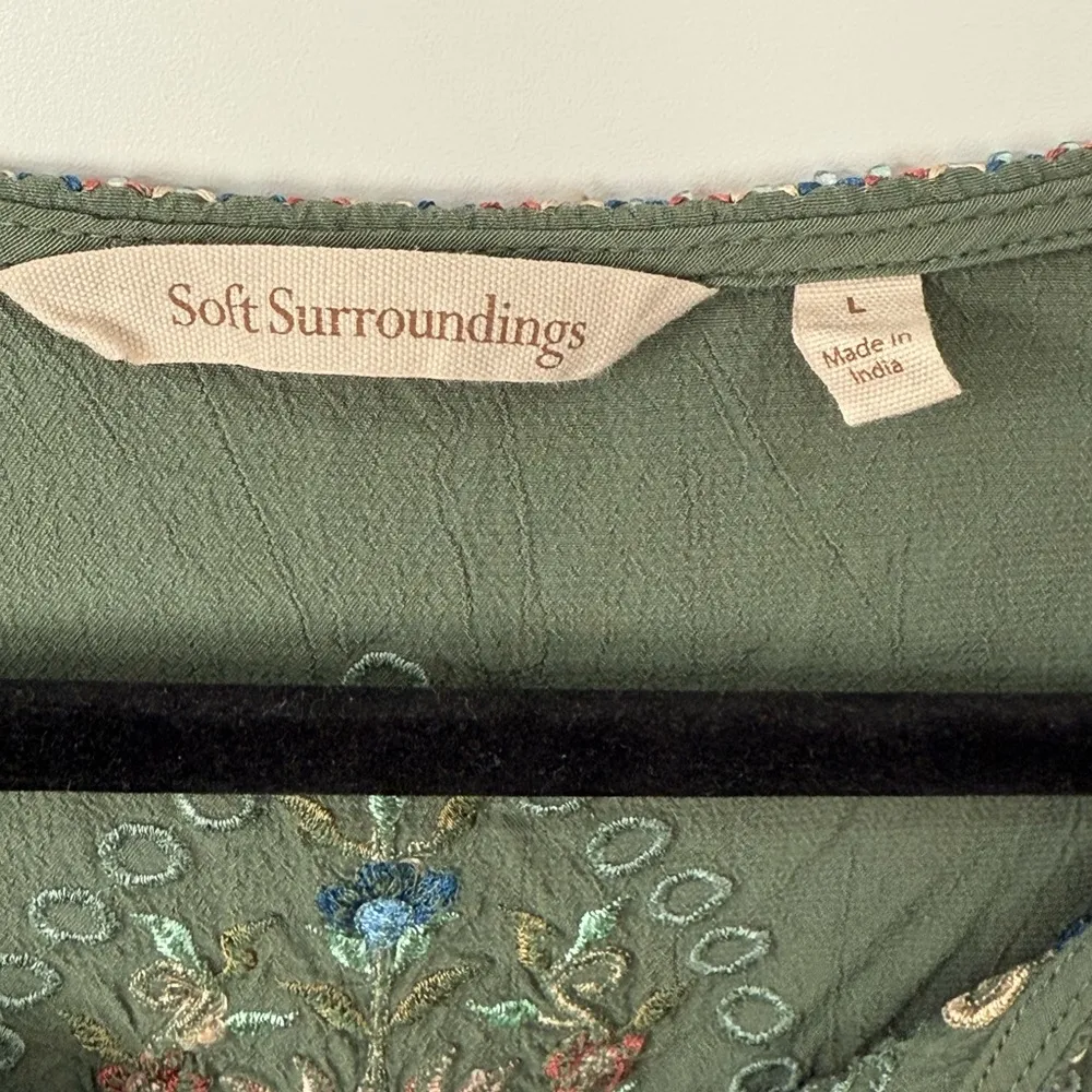 Soft Surroundings beaded & embroidered Belle sleeve top - Image 3