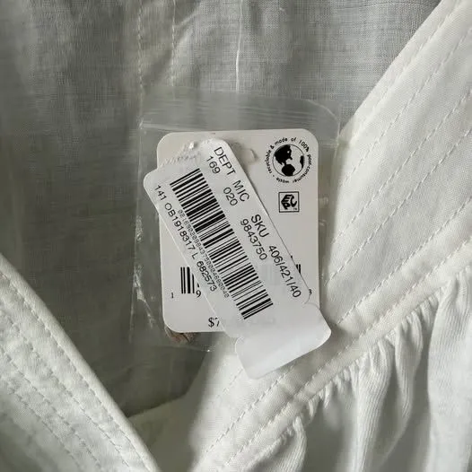 NWT Free People Sunray Babydoll Top Size Large White Lighweight Flowy Cottage - Image 9