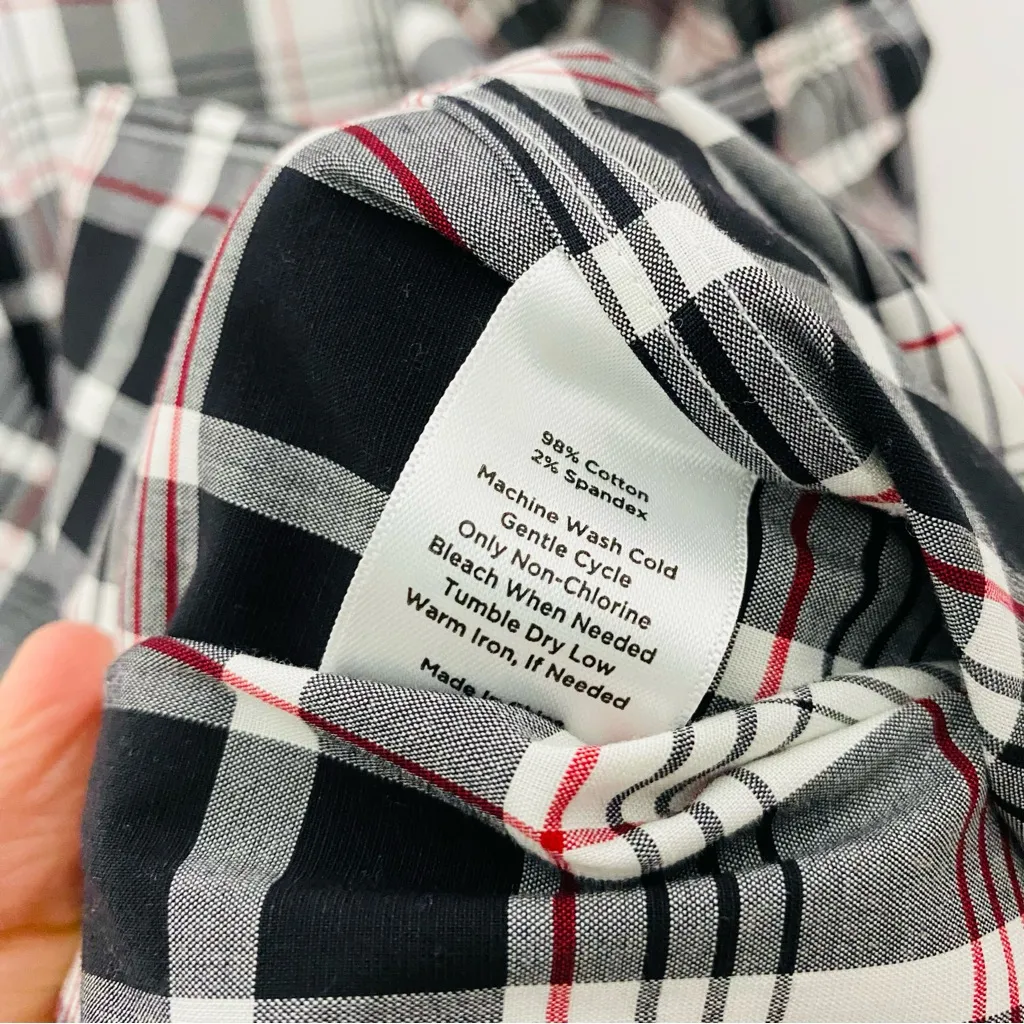 TALBOTS Christmas Plaid Popover Top - Image 6