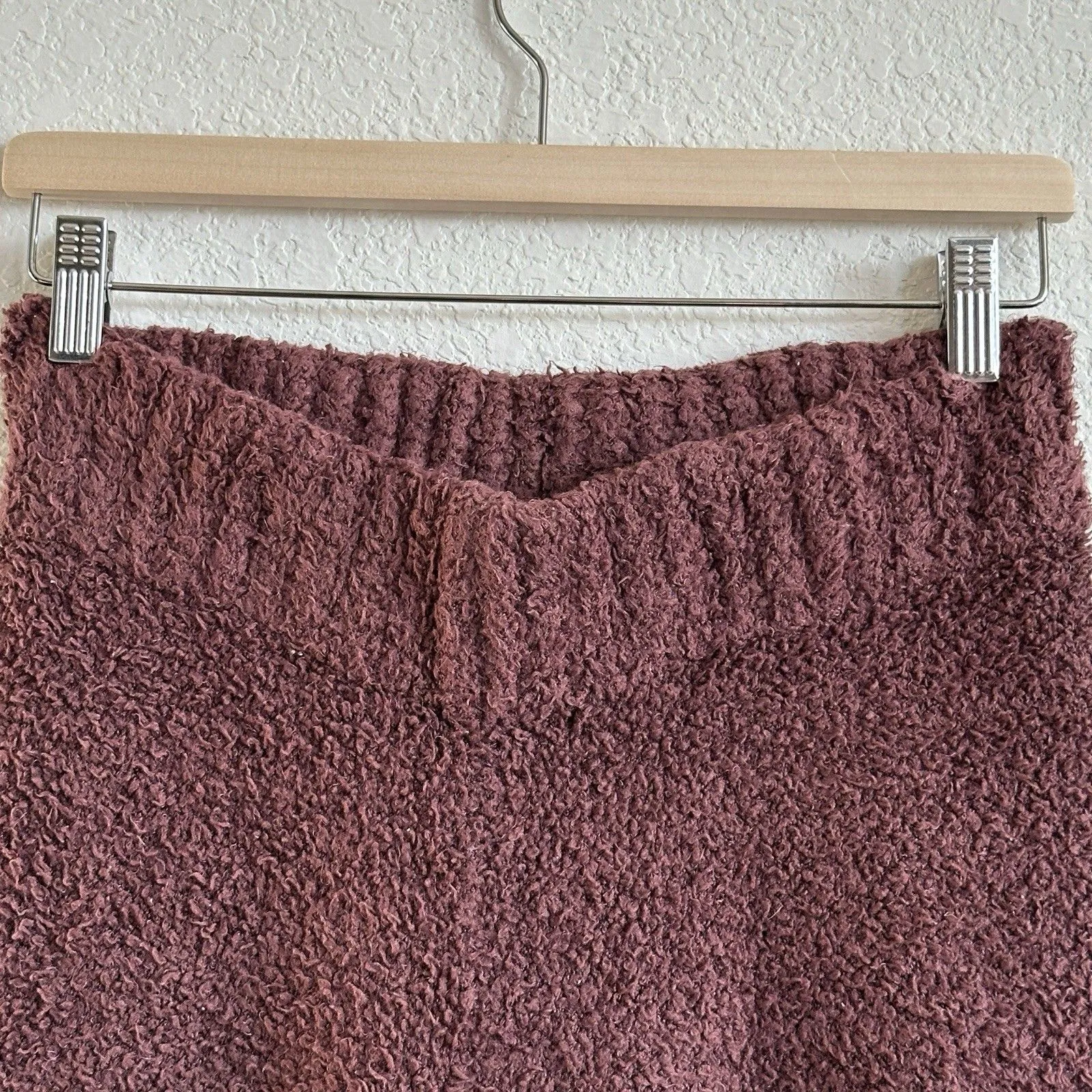 Skims Brown Cozy Knit Wide Leg Lounge Pants Garnet Bouclé Size S/M Size M - Image 12