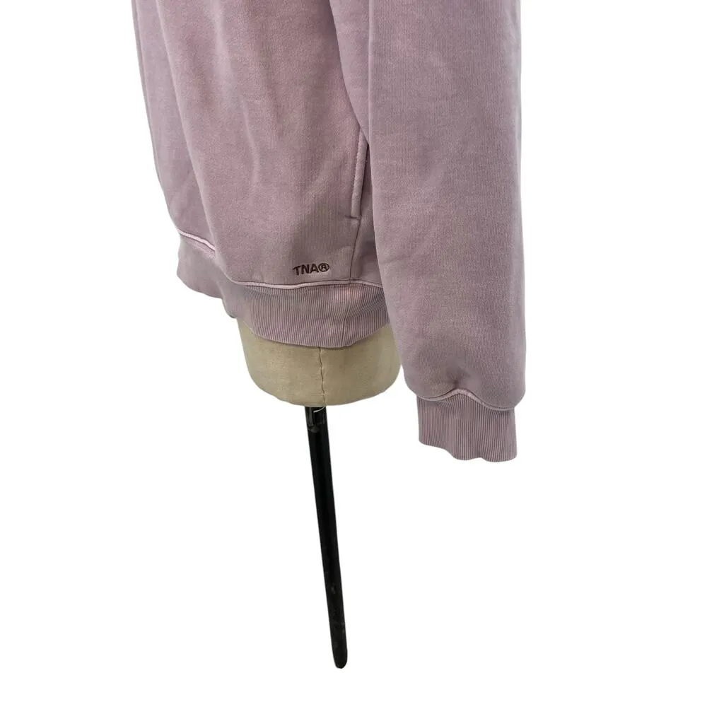 Tna Sweatfleece Cozy Fleece Mega 1/2 Zip Sweatshirt Purple Size 2 Medium - Image 6