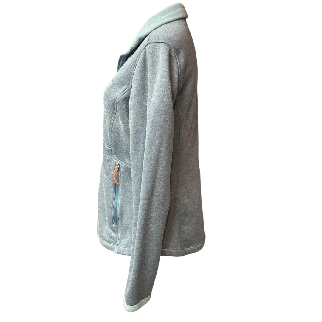 The North Face Blue Embroidered Logo Long Sleeve Full‎ Zip Fleece Jacket Size - Image 4