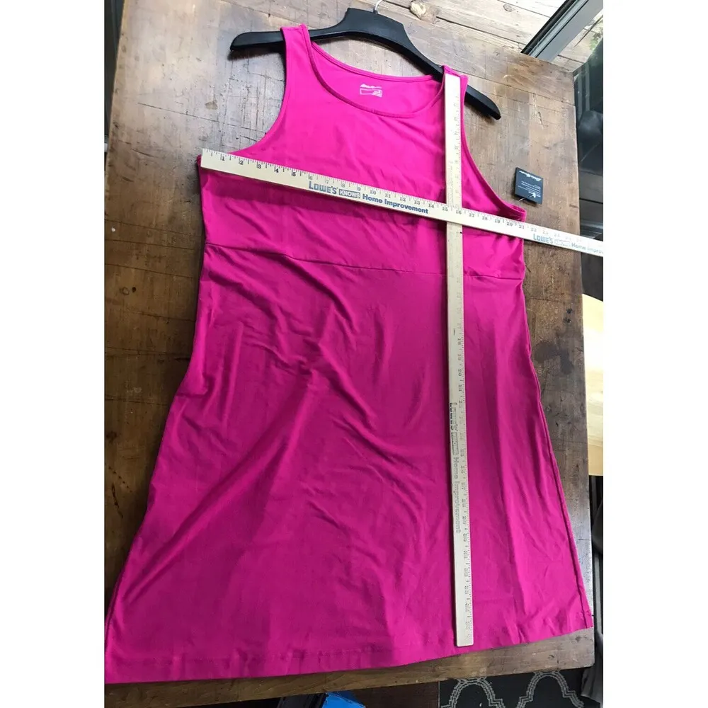 Eddie Bauer Aster Dress Sleeveless Empire Waist XL Bright Pink Poly Spandex G4 - Image 10