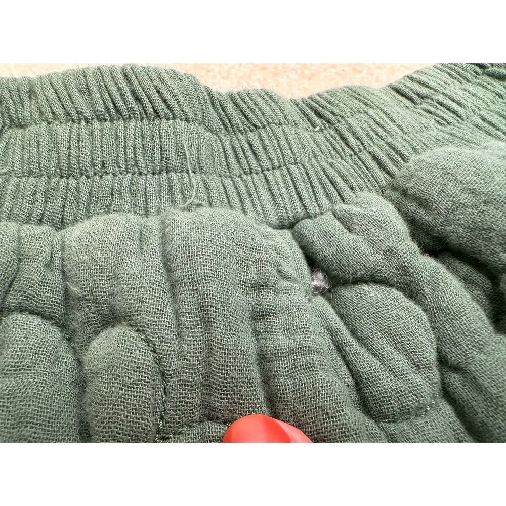 altar'd state: Green Floral Quilted Shorts - Image 8