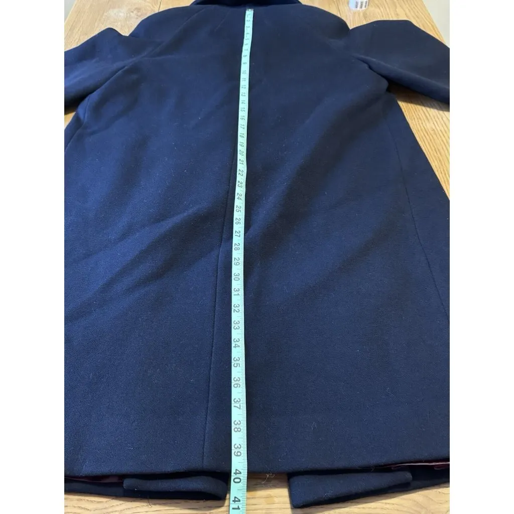 Shagmoor Blue Wool Long‎ Jacket 1900's Trench Coat Sz Measured VTG Designer - Image 13