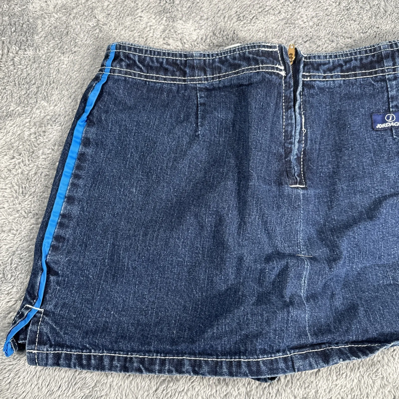 Rare Y2k VTG Jordache Denim Jean Shorts High Waist Black Stich Lace Up SZ 7/8 - Image 14