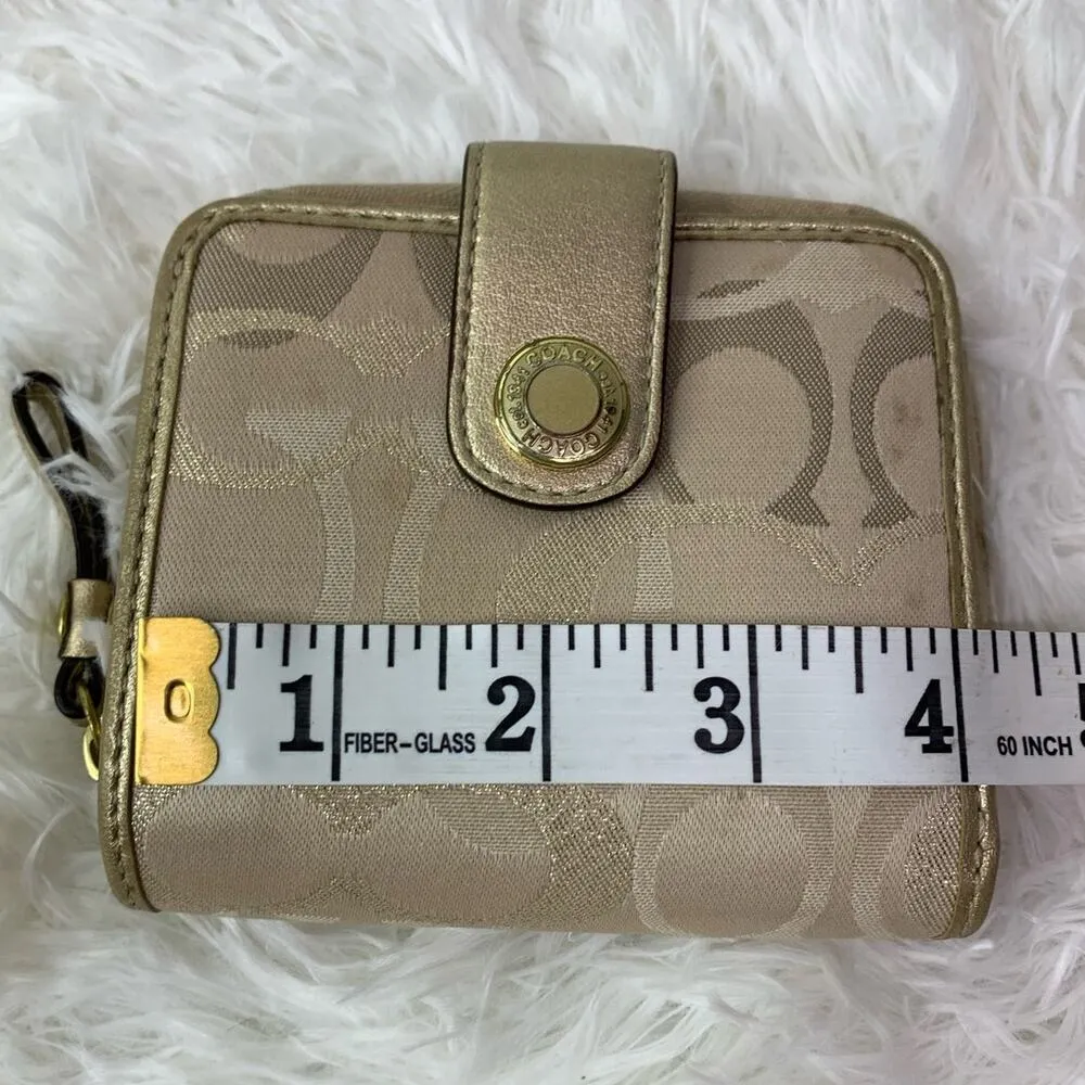 COACH Gold Signature Canvas Wallet - Image 10