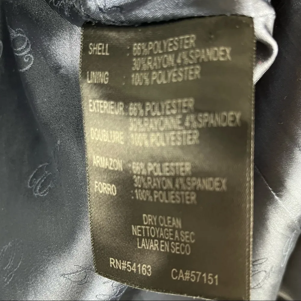 ELIZA J Navy Hidden Button Long Sleeves Lined Snap Pocket Closure Topper Jacket - Image 5