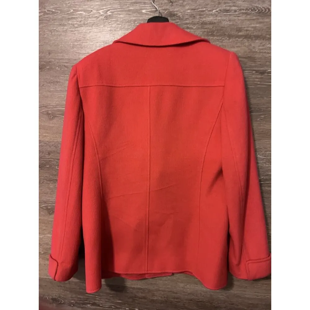 CARLISLE Women Sz 12 CASHMERE OXFORD Bright RED JACKET Blazer CAREER Office - Image 7