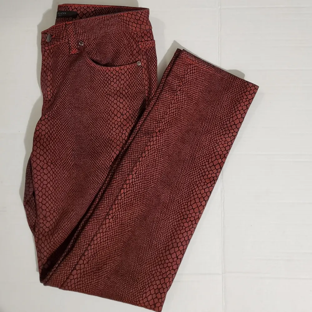 🔥SALE🔥Max Jeans Red & Black Reptile Print Skinny Jeans 8 - Image 9