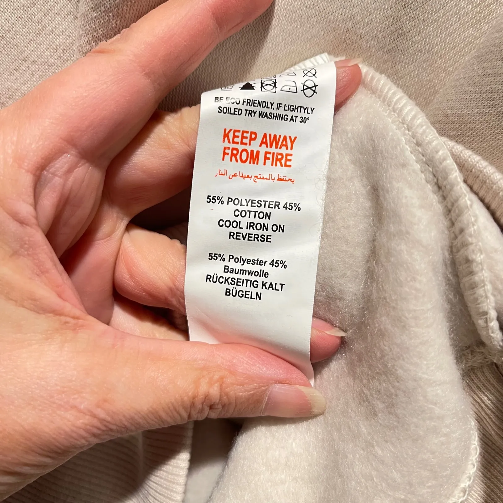 SIX STORIES Bridesmaid Sweatshirt Beige Embroidered Crewneck Pullover Small Tan - Image 6