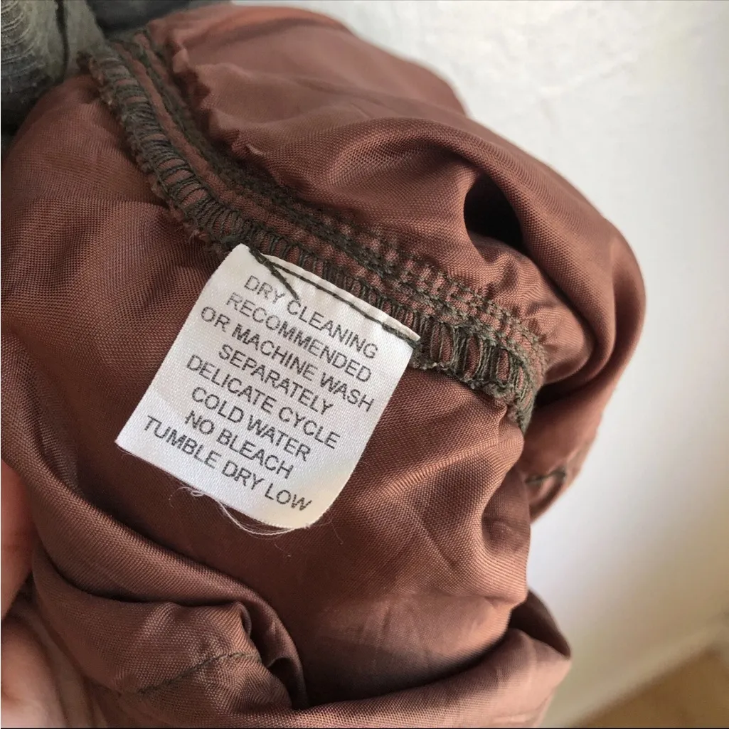 Shack Inc. dress Steampunk Lagenlook Silk Olive Green Large Vintage peasant Brown - Image 7