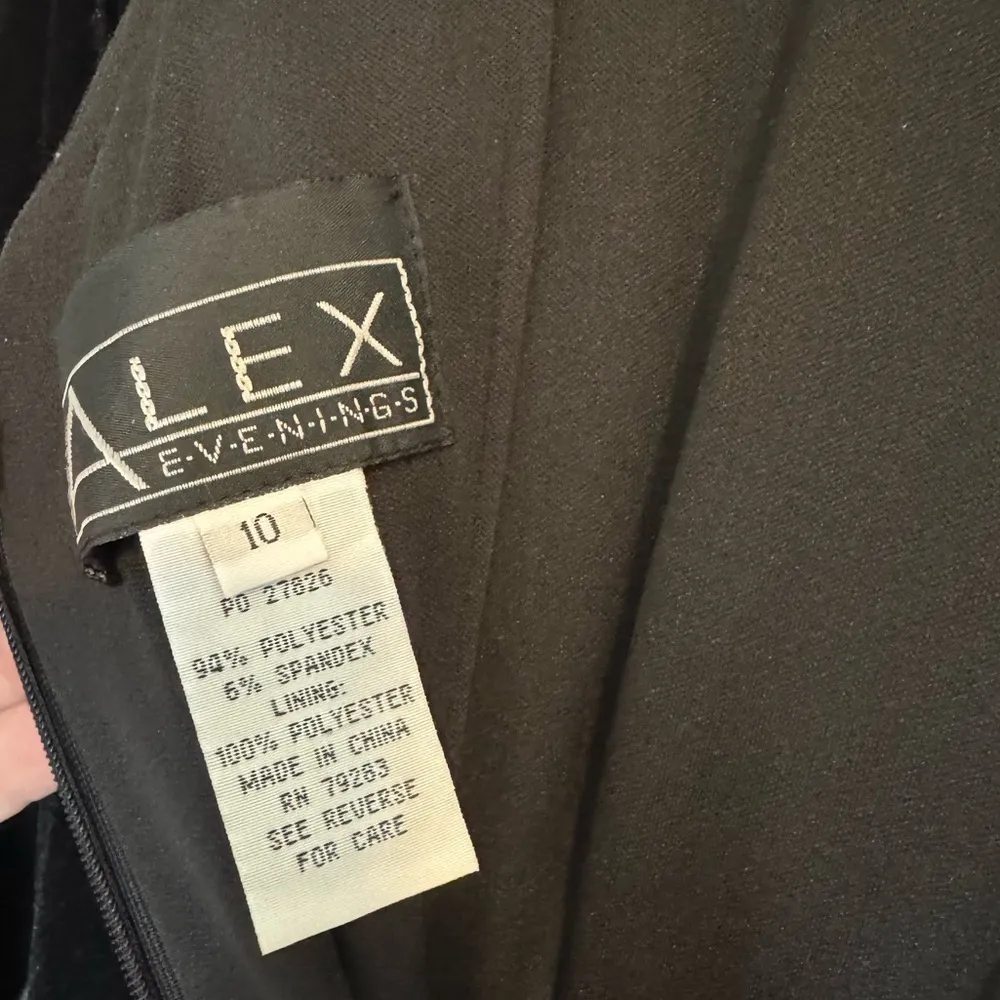 Alex Evenings Black Velvet Dress & Wrap Set Beaded Waist Size 10 Formal Cocktail - Image 12