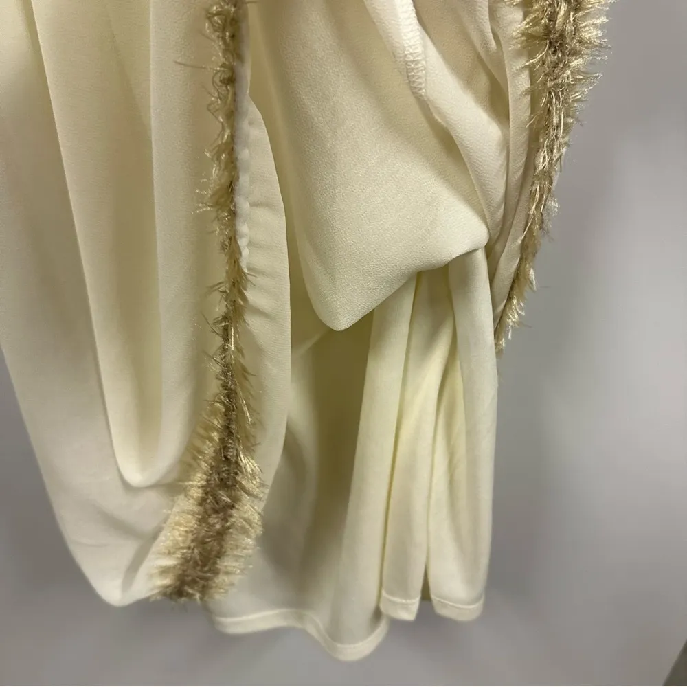 Basically Me Cream Embellished Lightweight Off Shoulder Lined Dress Nightgown M - Image 6