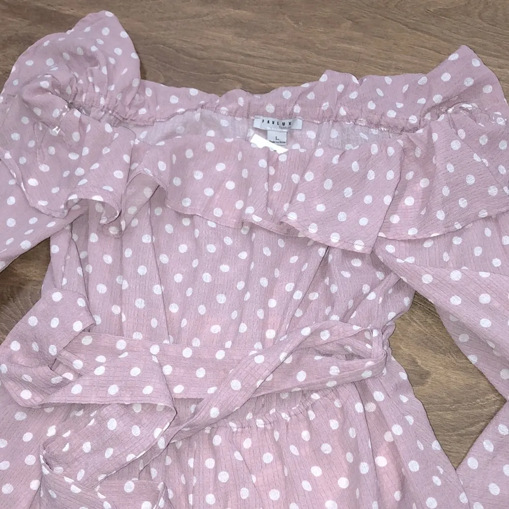 Favlux size large pink polka dot flirty romper - Image 2