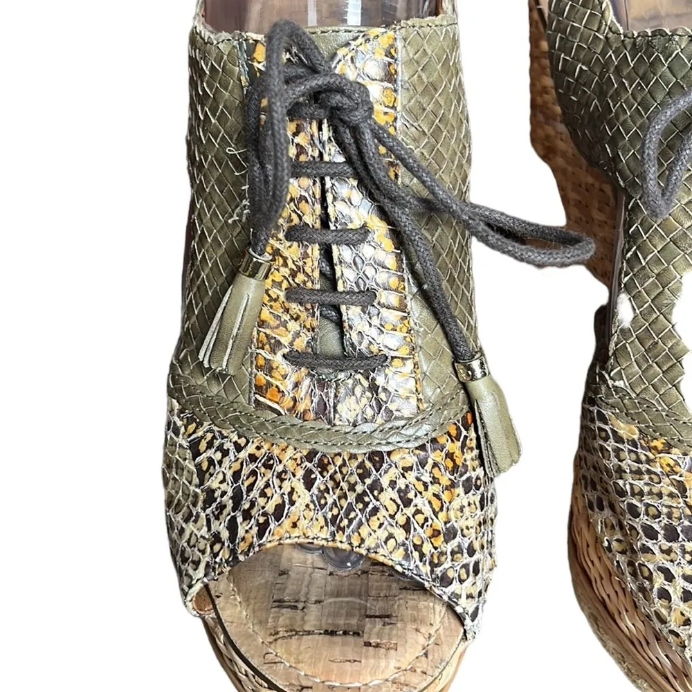 Sam Edelman Tinley Croc Leather Platform Wedges - Image 7