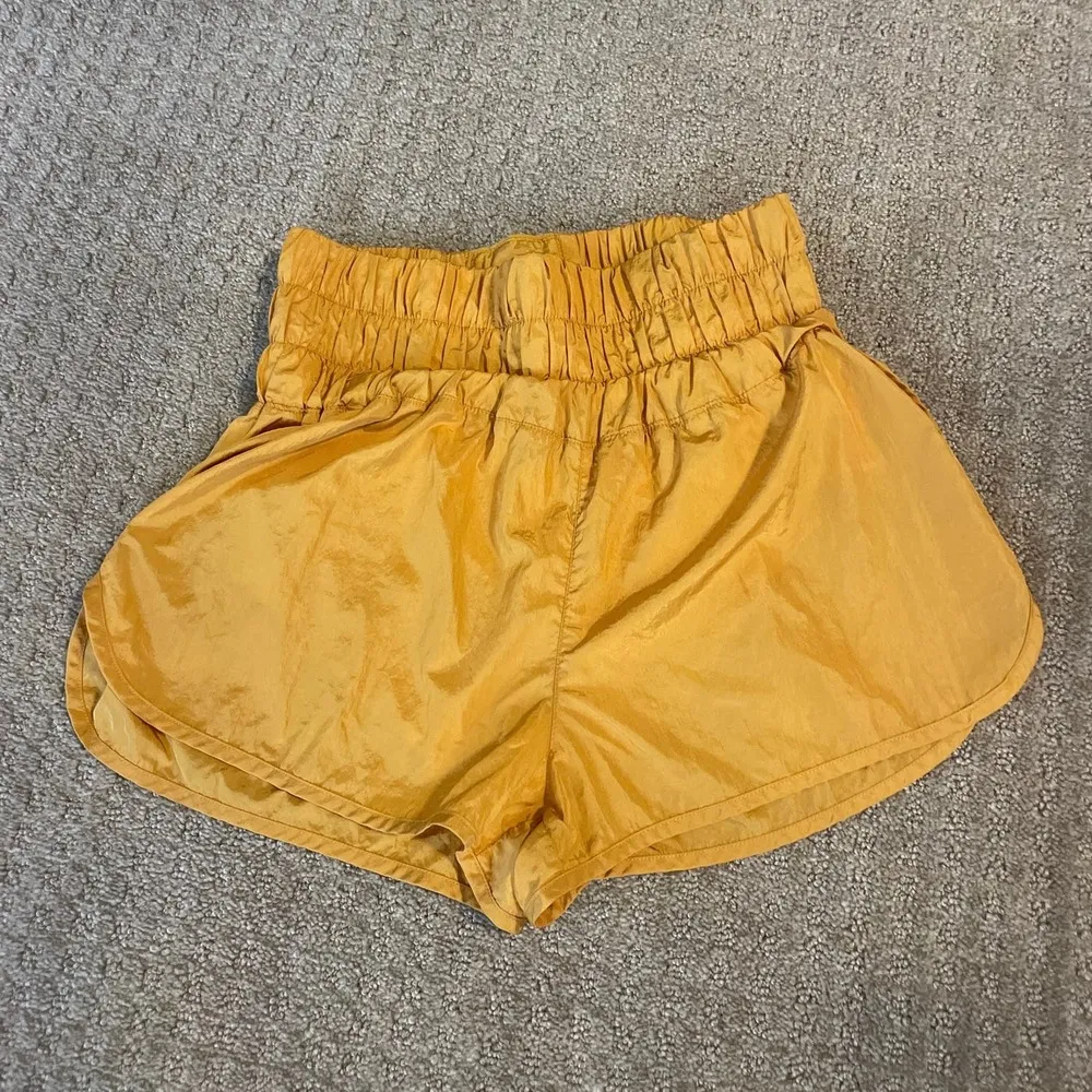 Free People Movement Yellow High Waist Athleisure Shorts M - Image 2