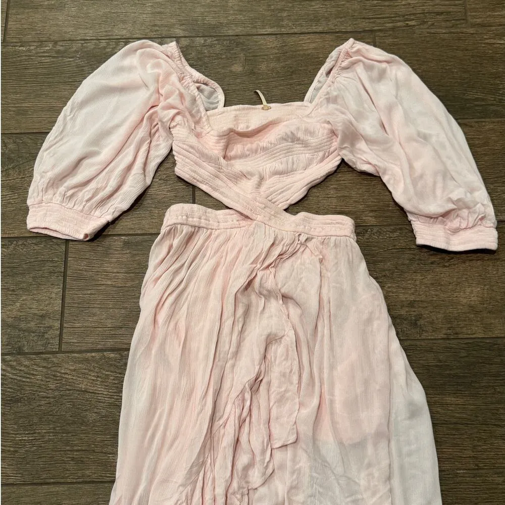 Free People Cross My Heart Cutout Maxi Dress in Rosewater Size Medium - Image 5