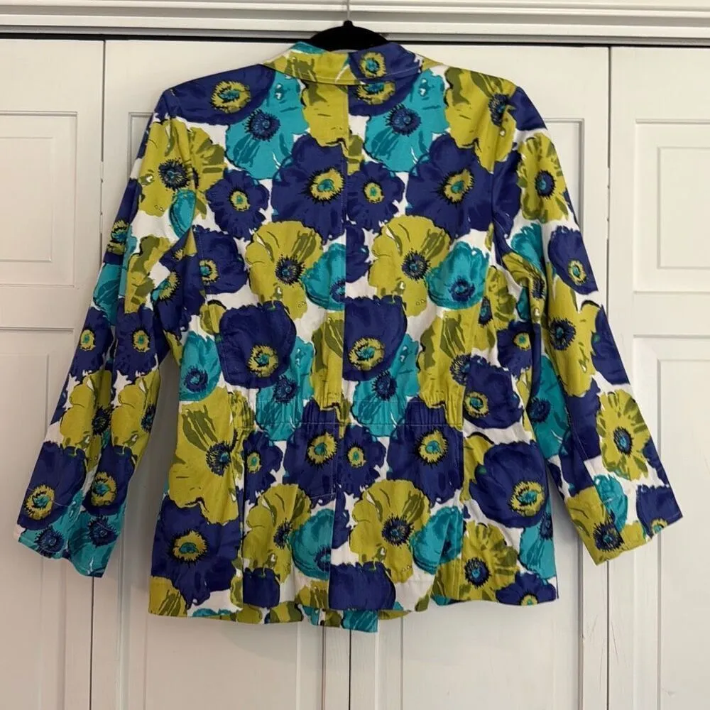 Joan Rivers vibrant floral three button blazer size 12 - Image 6
