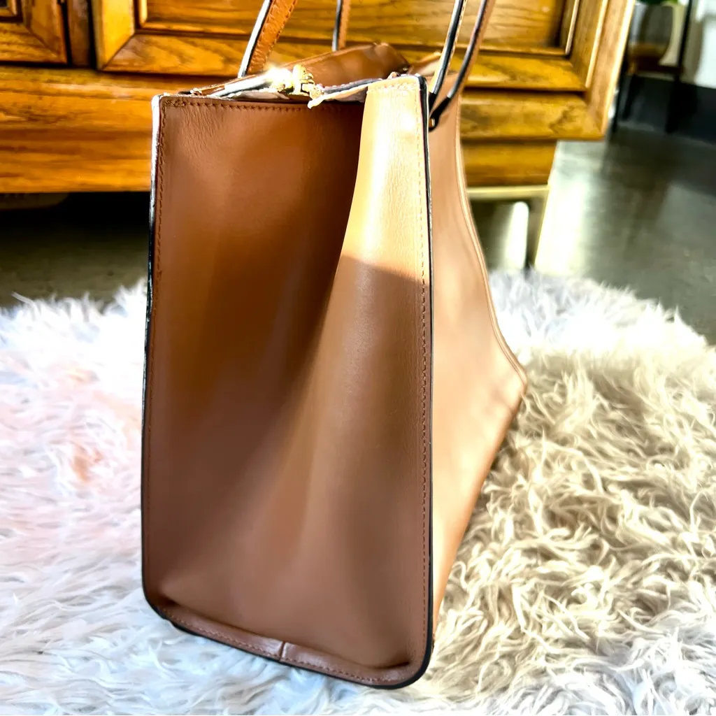 Kate Spade vita regatta court leather tote camel brown - Image 3