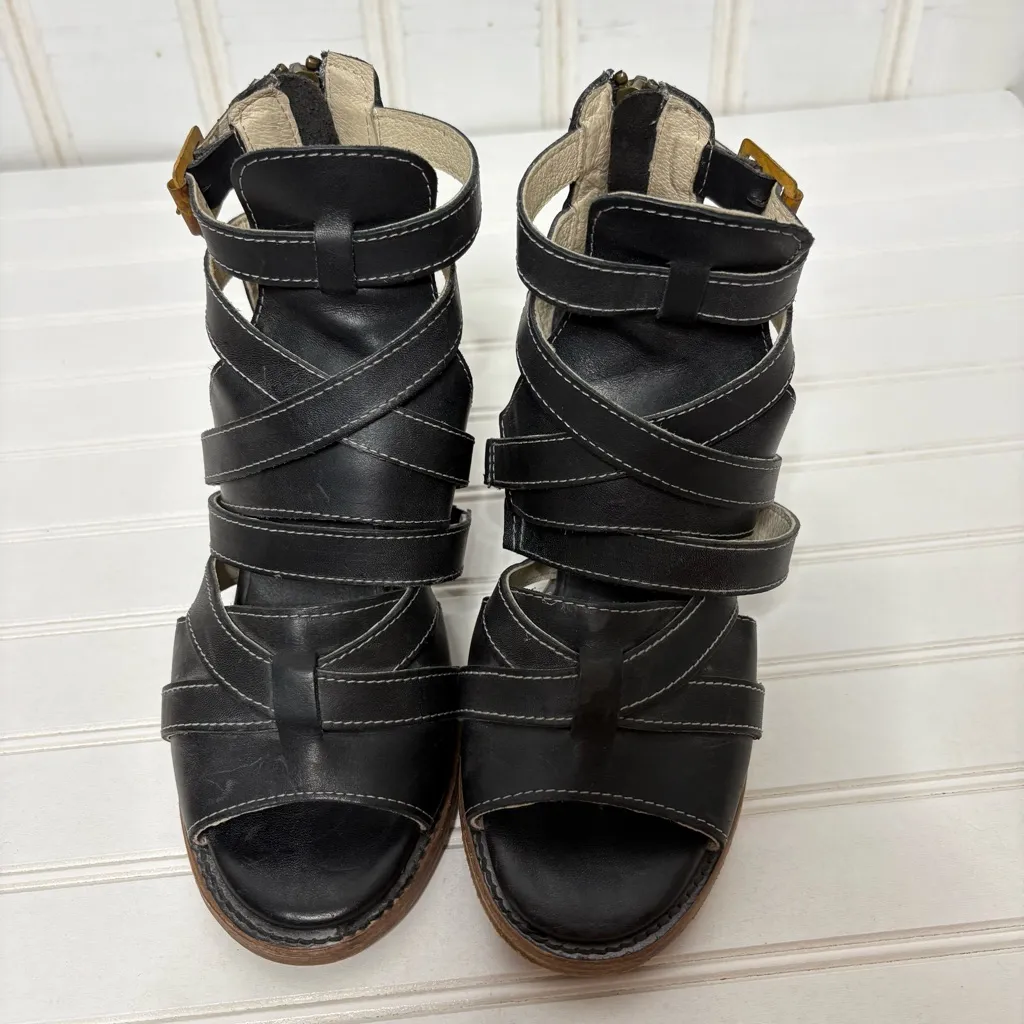 Freebird By Steven Black Claw Sz 7 Strappy Genuine Leather Boho - Image 8
