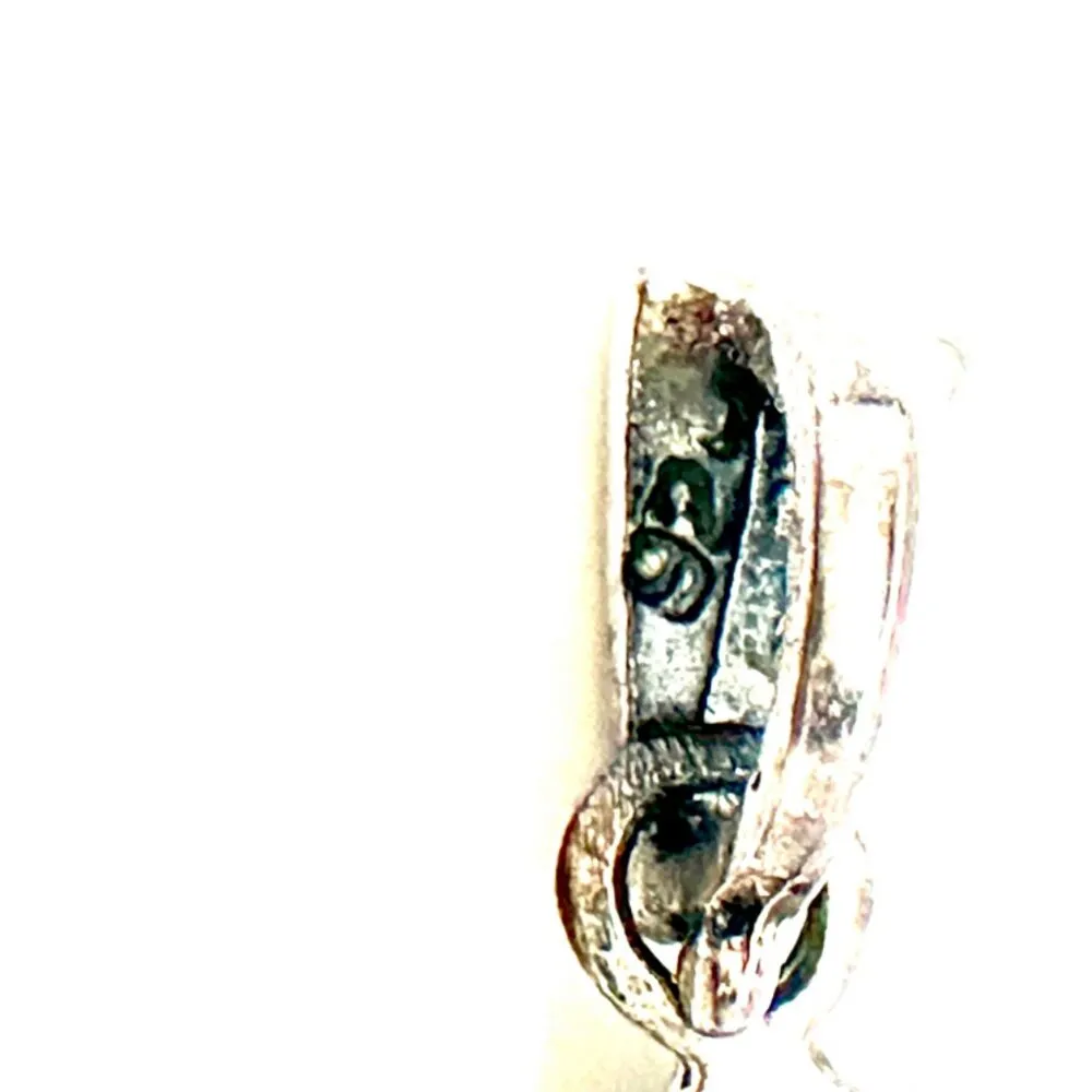 Garnet and Marcasite set in a Cross Pendant Sterling Silver Stamped 925 - Image 4