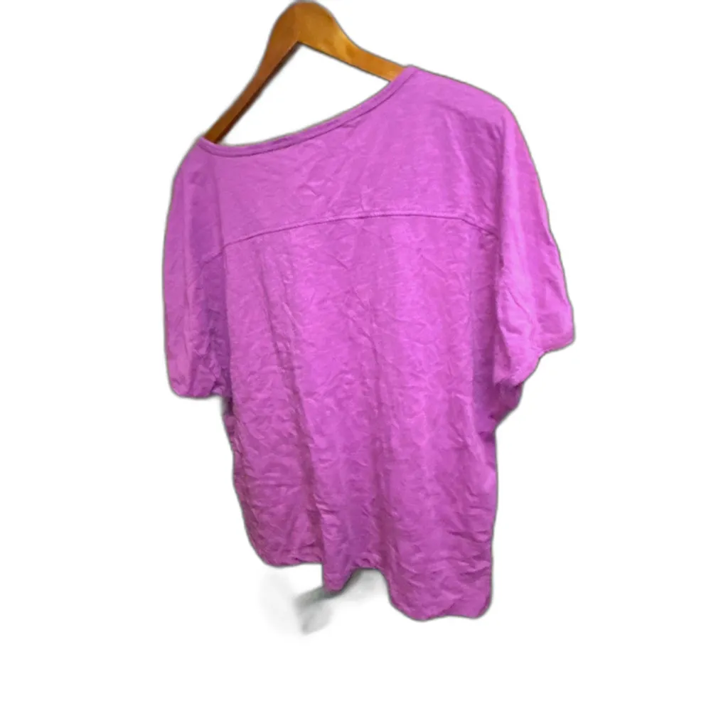 Sonoma Goods For Life Purple Crochet Trim V-Neck Top - Size Large - Image 2