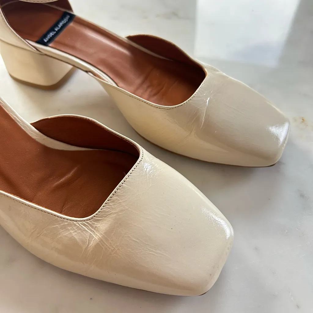 Anthropologie Ángel Alarcón Gabrielle Mary Jane Heels in Ivory Size 9 Bridal - Image 5