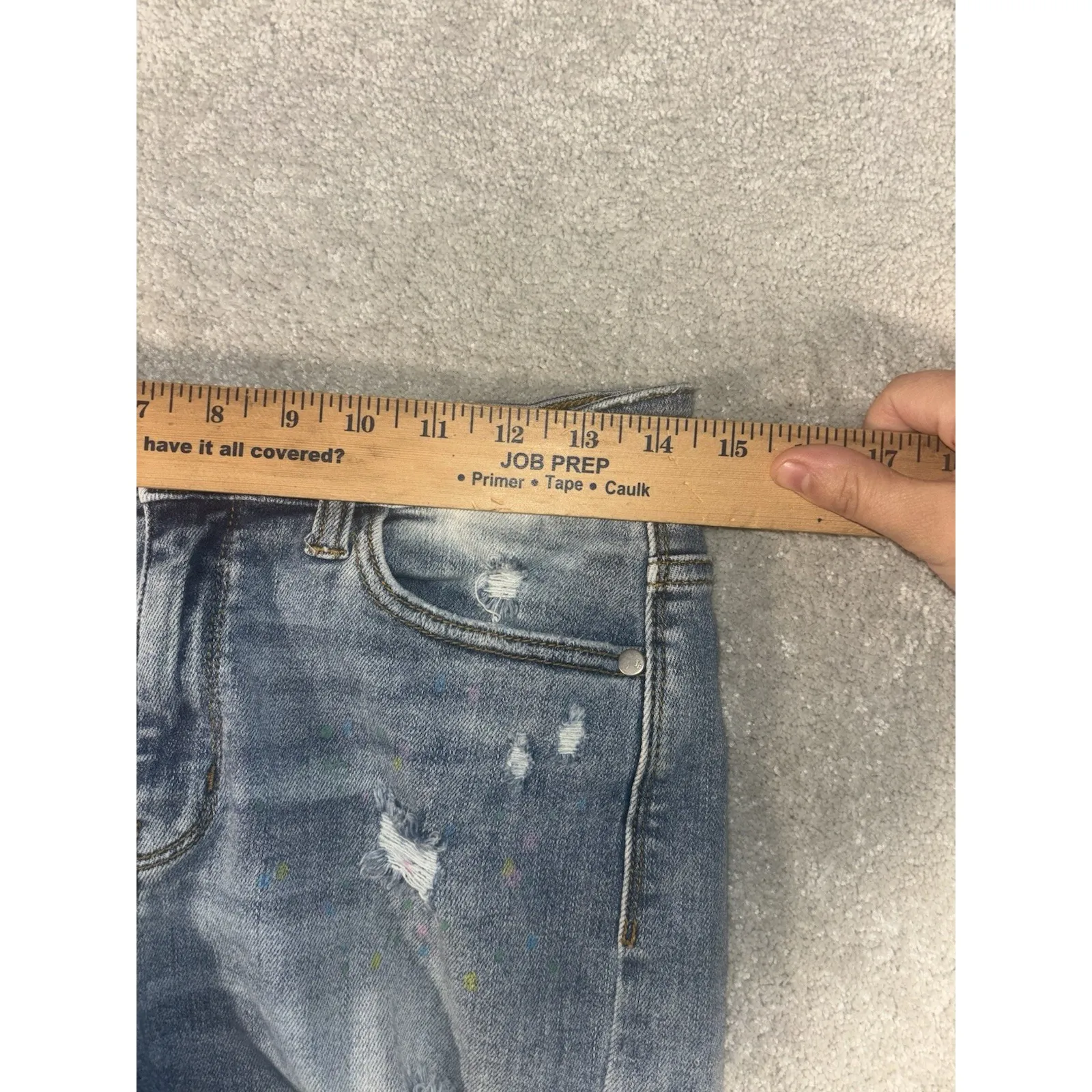 Judy Blue High Waist Paint Splatter Cut Off Jean Shorts Women's Sz M‎ Distressed - Image 5