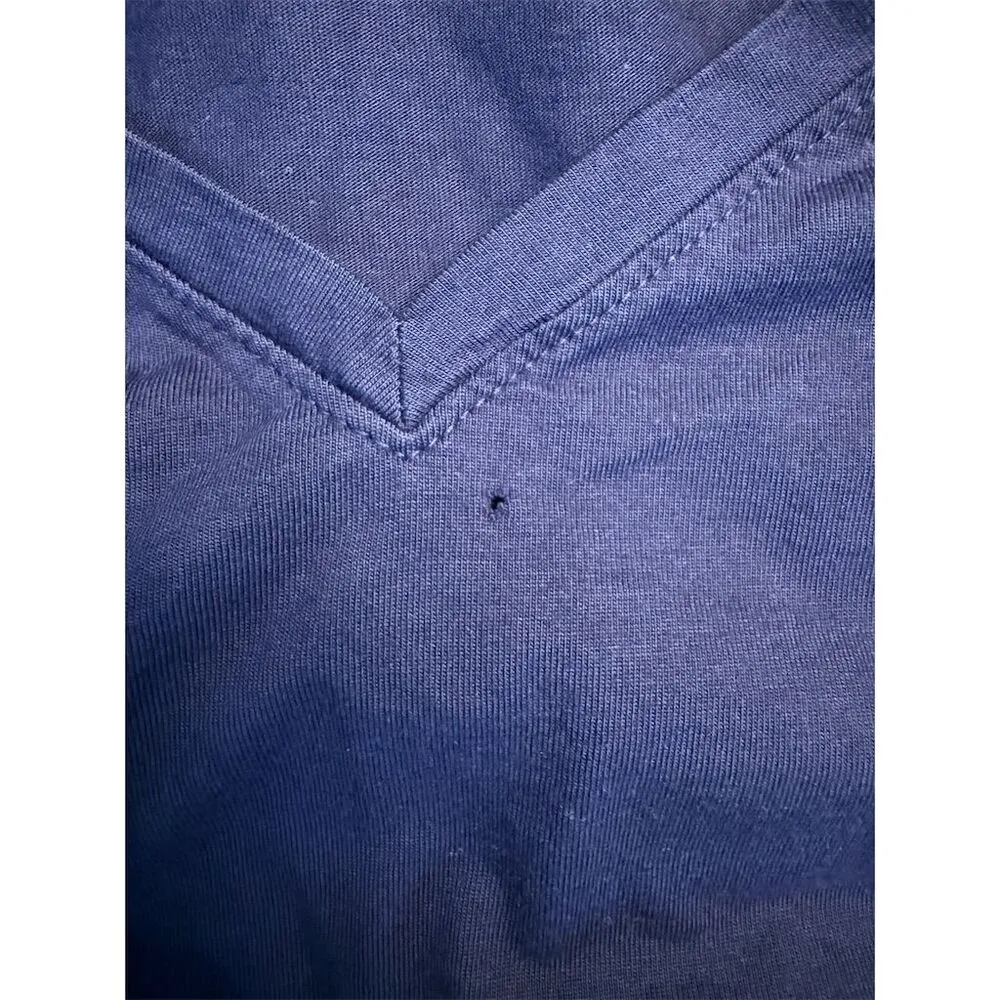 Marine Layer Women's Custom Dyed Signature V-Neck Tee Short Sleeve Size S Blue - Image 4