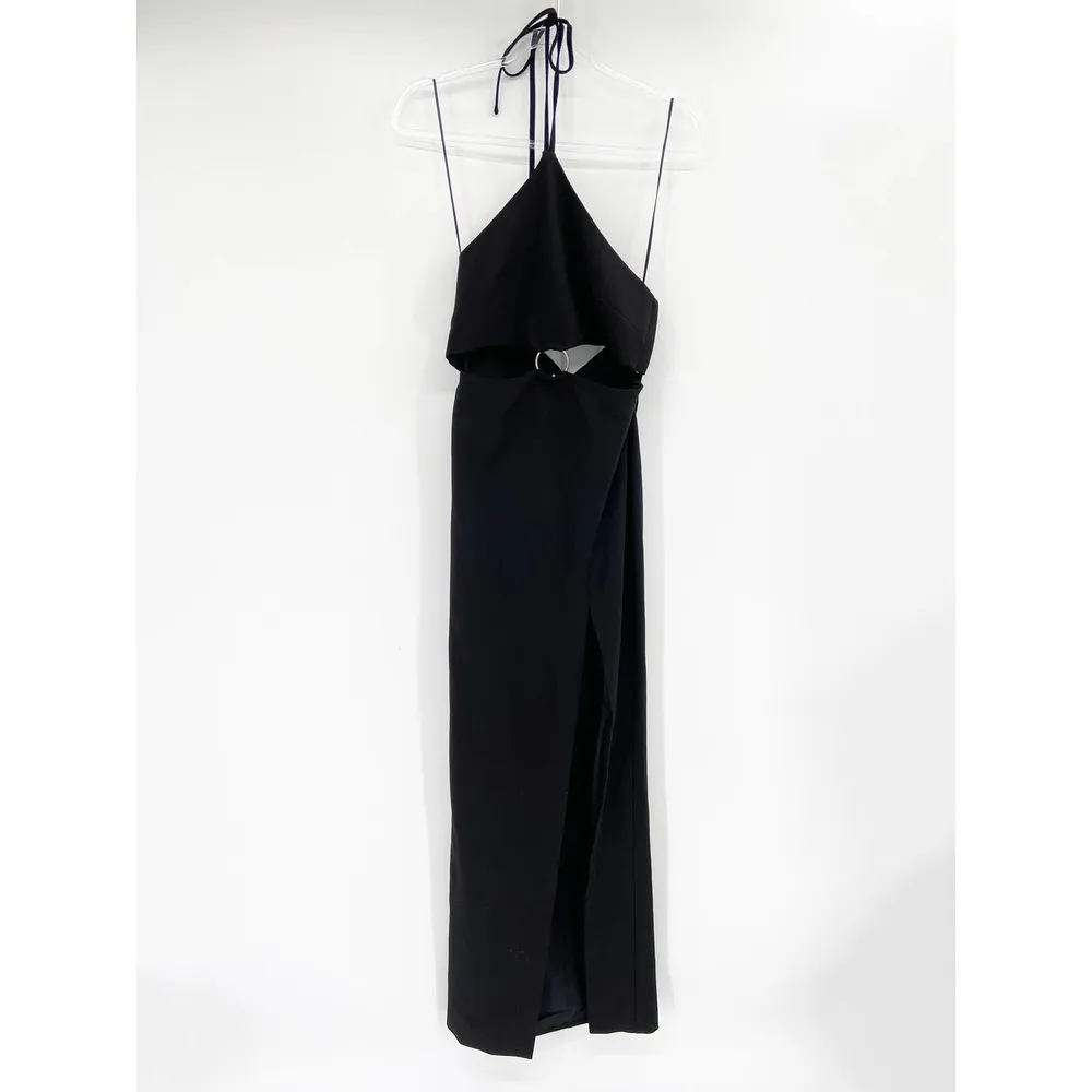 LIKELY Crissy Gown Black Cut-Out Halter Maxi Size 4 NWT - Image 2