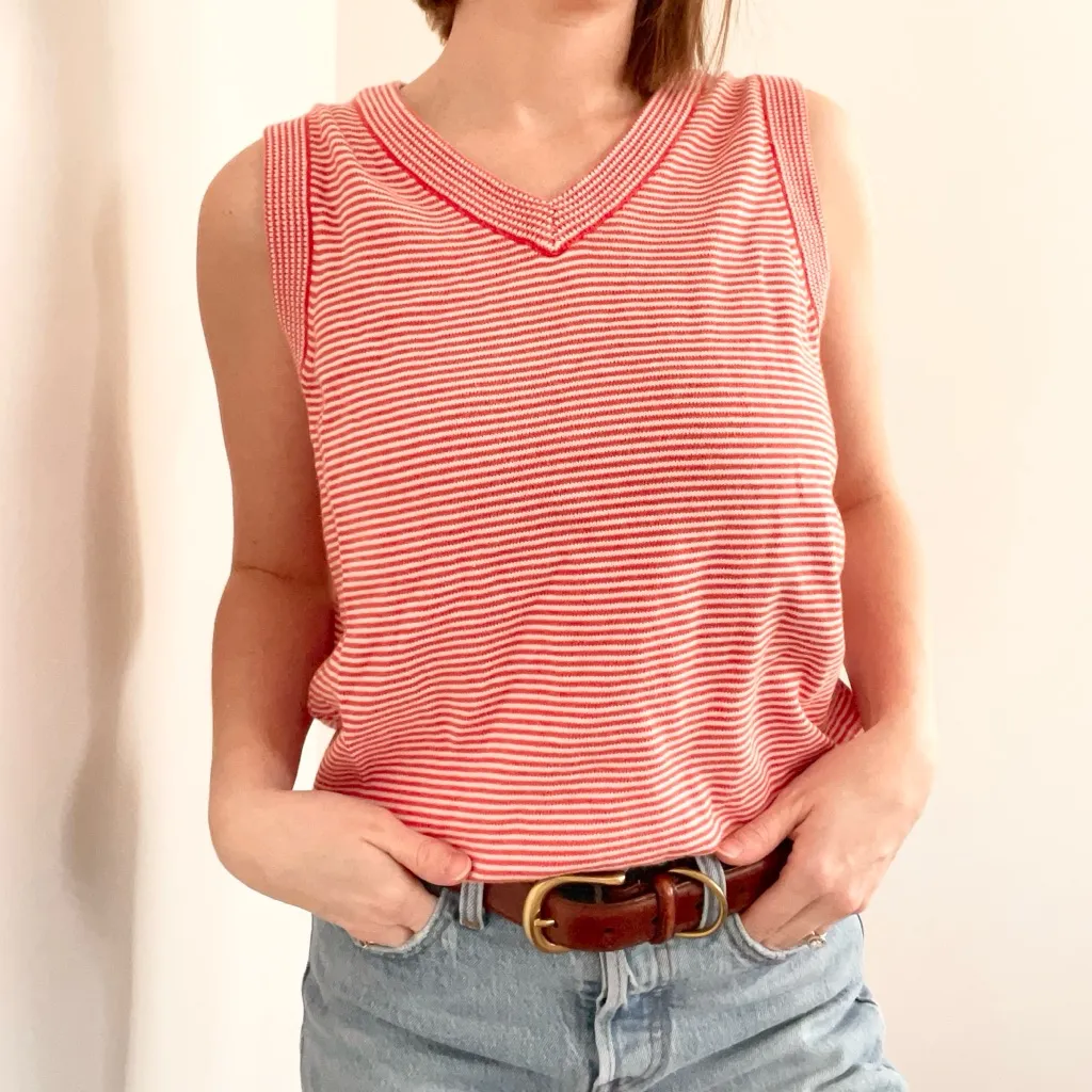 White Stag Red and White Striped Tank Top - Image 3