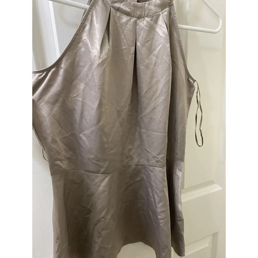 Banana Republic Heritage Collection Women Silver Sleeveless Top Size 4 Stains - Image 8