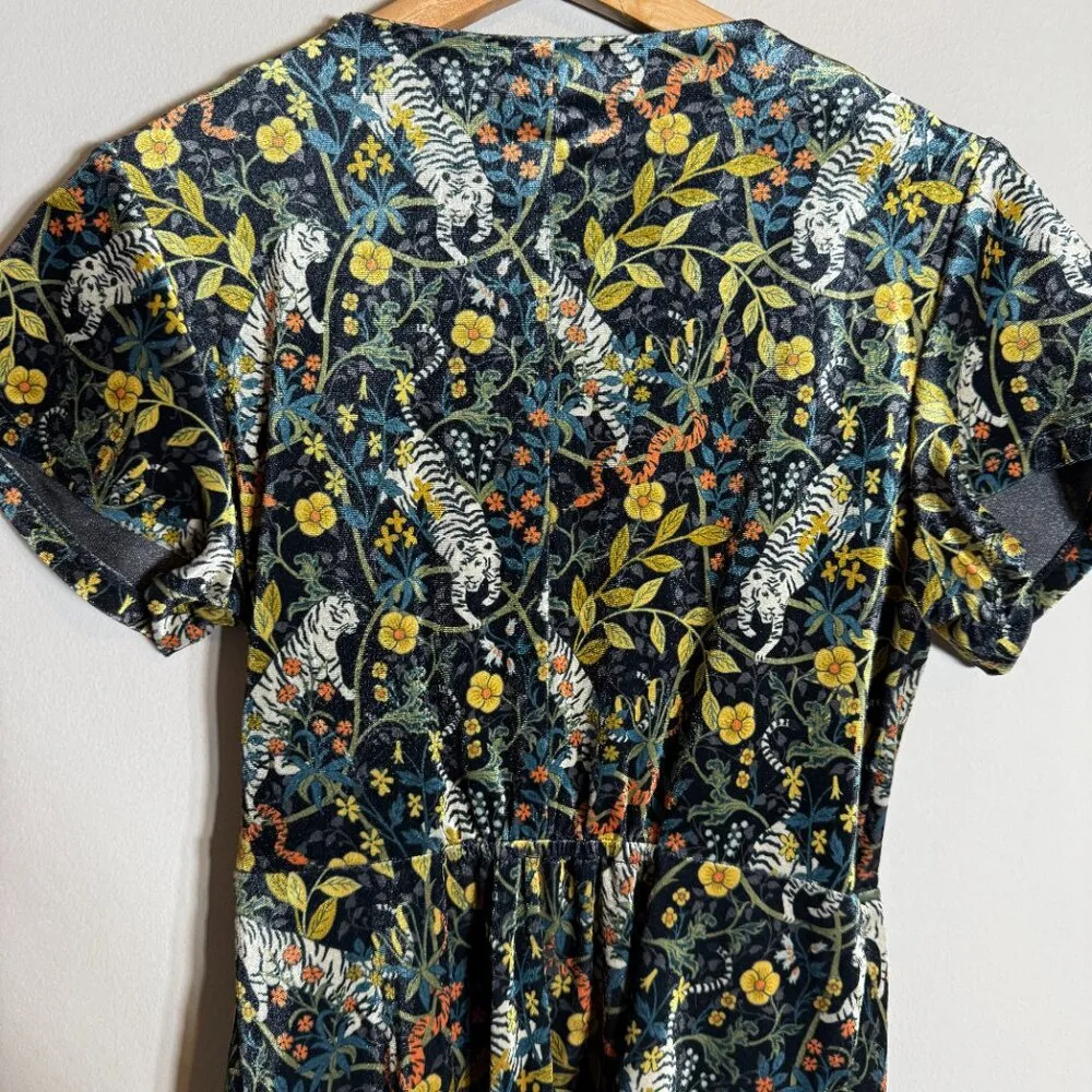 Urban Outfitters Tiger Snake Print Velvet Wrap Mini Dress Women's XS Multi NWOT - Image 10