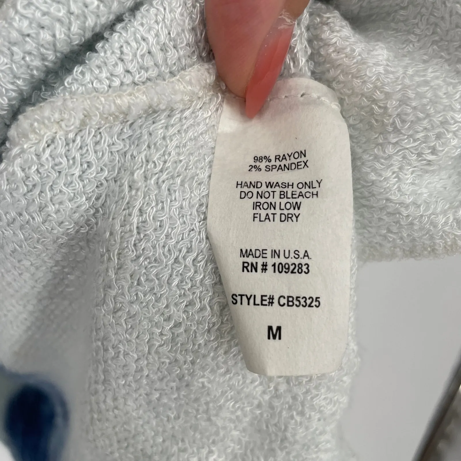 Vintage Havana Tie Dye Lightweight Sweater Top Womens Medium Blue White Duster - Image 6