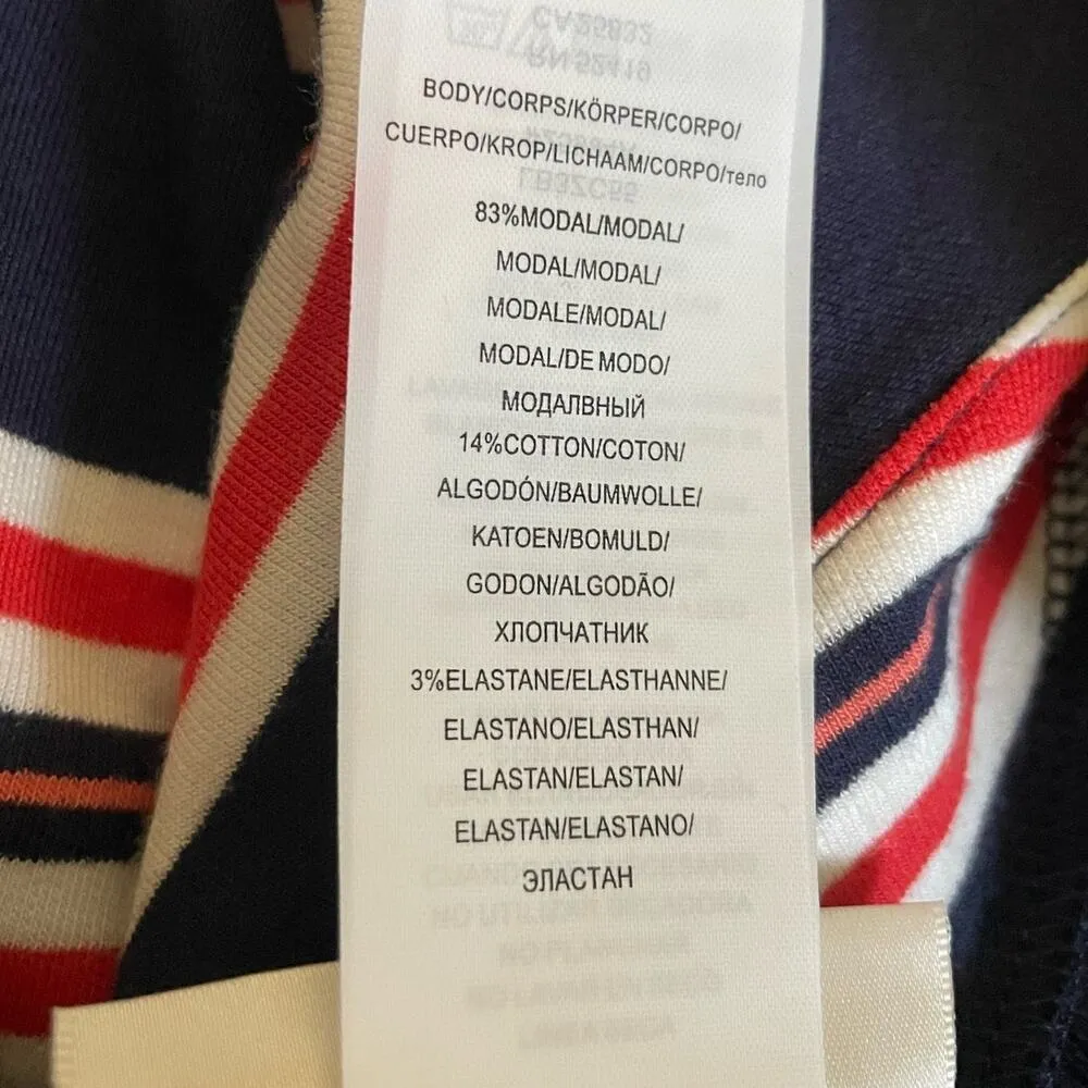 La Blanca Women Shift Dress L Sailor Striped Lace Bodice Nautical Coastal Preppy - Image 10