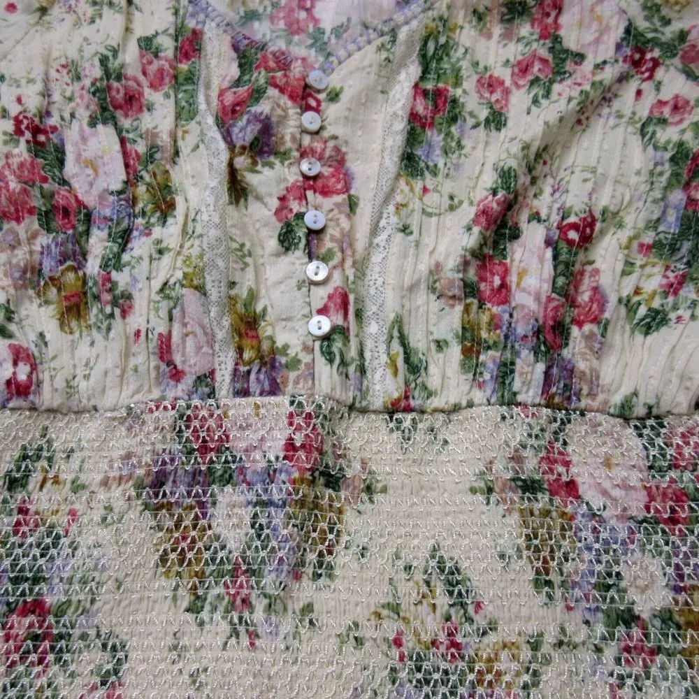 NWT LoveShackFancy Keelin Mini in Shining Gemstone Floral Cotton Dress M - Image 5