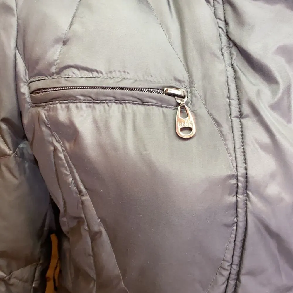 Marc New York Andrew Marc Dark Grey Long Puffer Down Jacket Size Large - Image 3