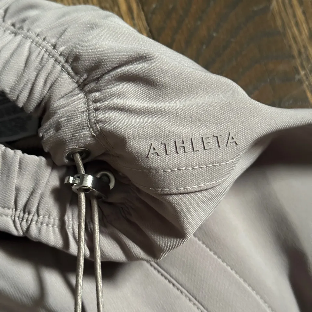 Athleta mushroom brown adjustable cinch waist zipper pocket mini tennis skort - Image 6