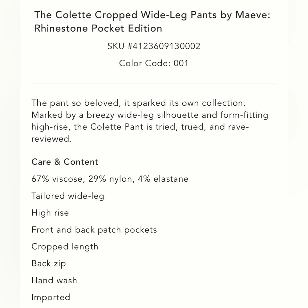 Maeve The Colette Cropped Wide-Leg Pants by Maeve: Rhinestone Pocket Edition - Image 5