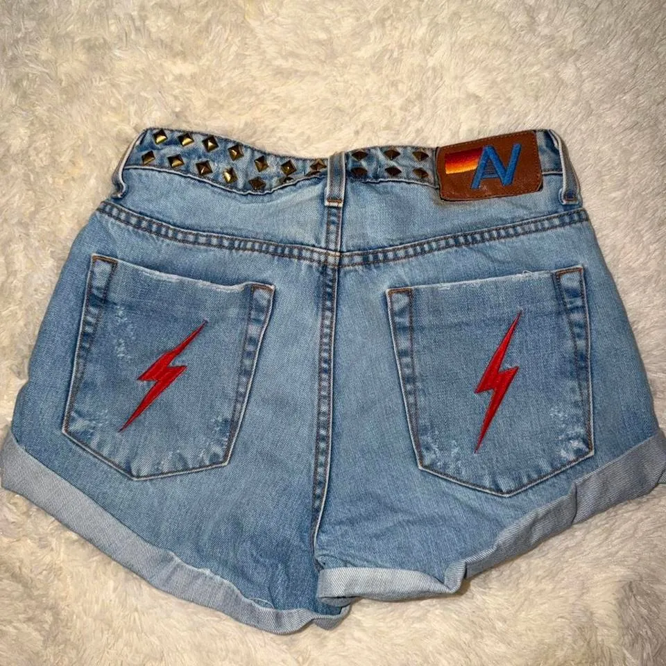 Aviator Nation Mid Rise Boyfriend Cutoff Jean Denim Shorts in Size 25 NWOT - Image 2