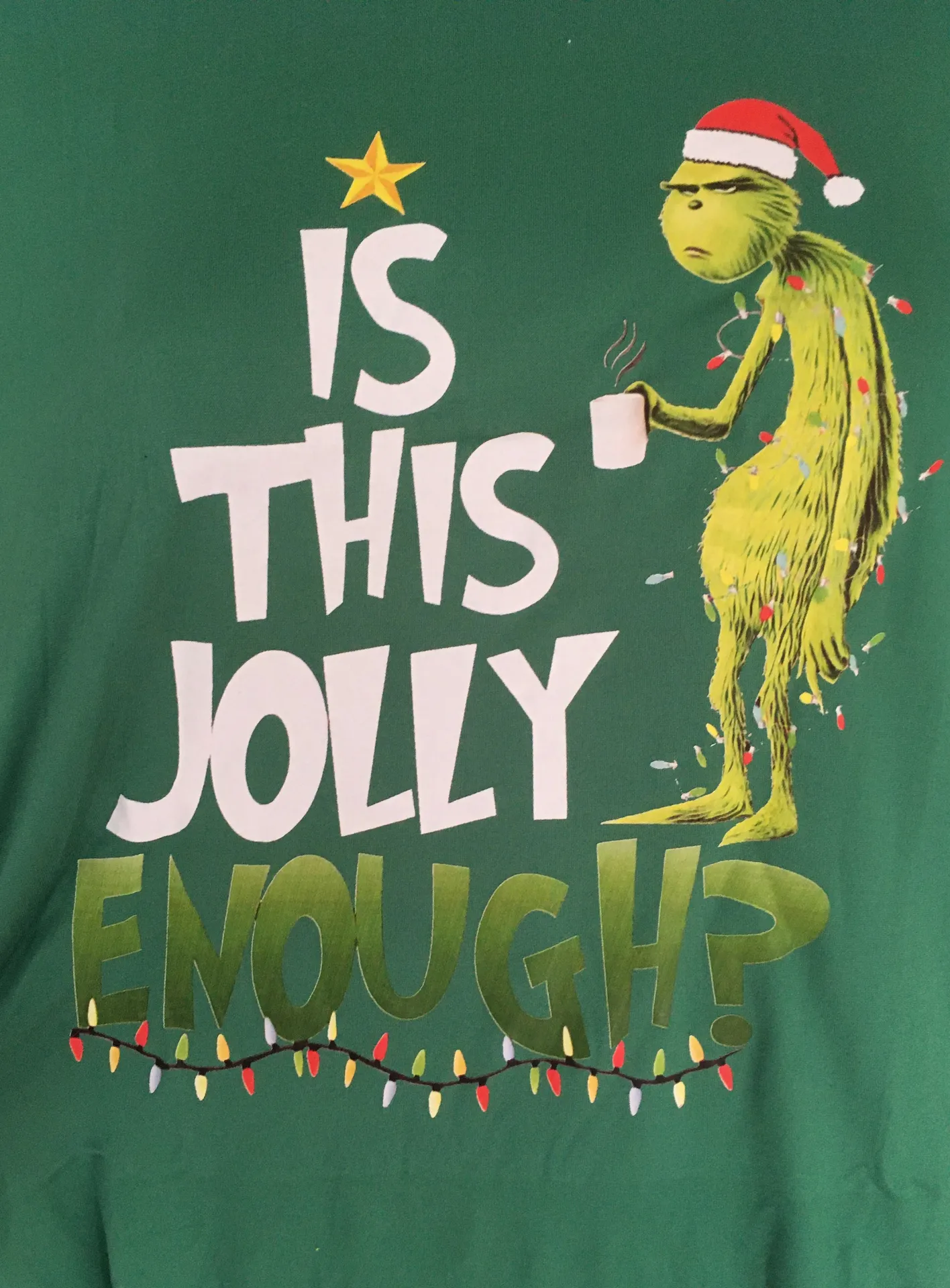 Jolly Grinch Shirt, 2XL Green Size XXL - Image 3