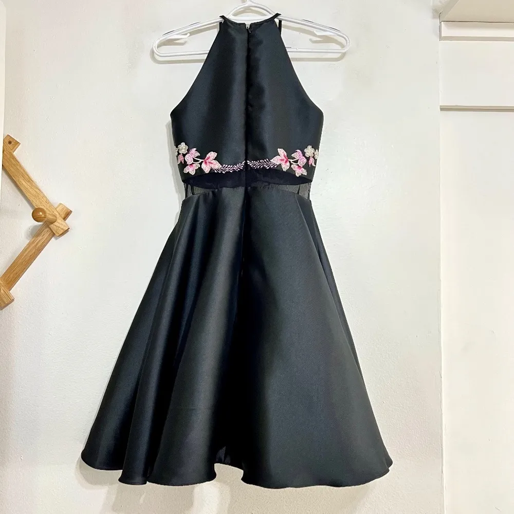 Xscape Floral Embroidered Illusion Fit&Flare Dress - Image 5